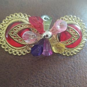 Vintage metal and multicolor lucite Barrett hair accessories